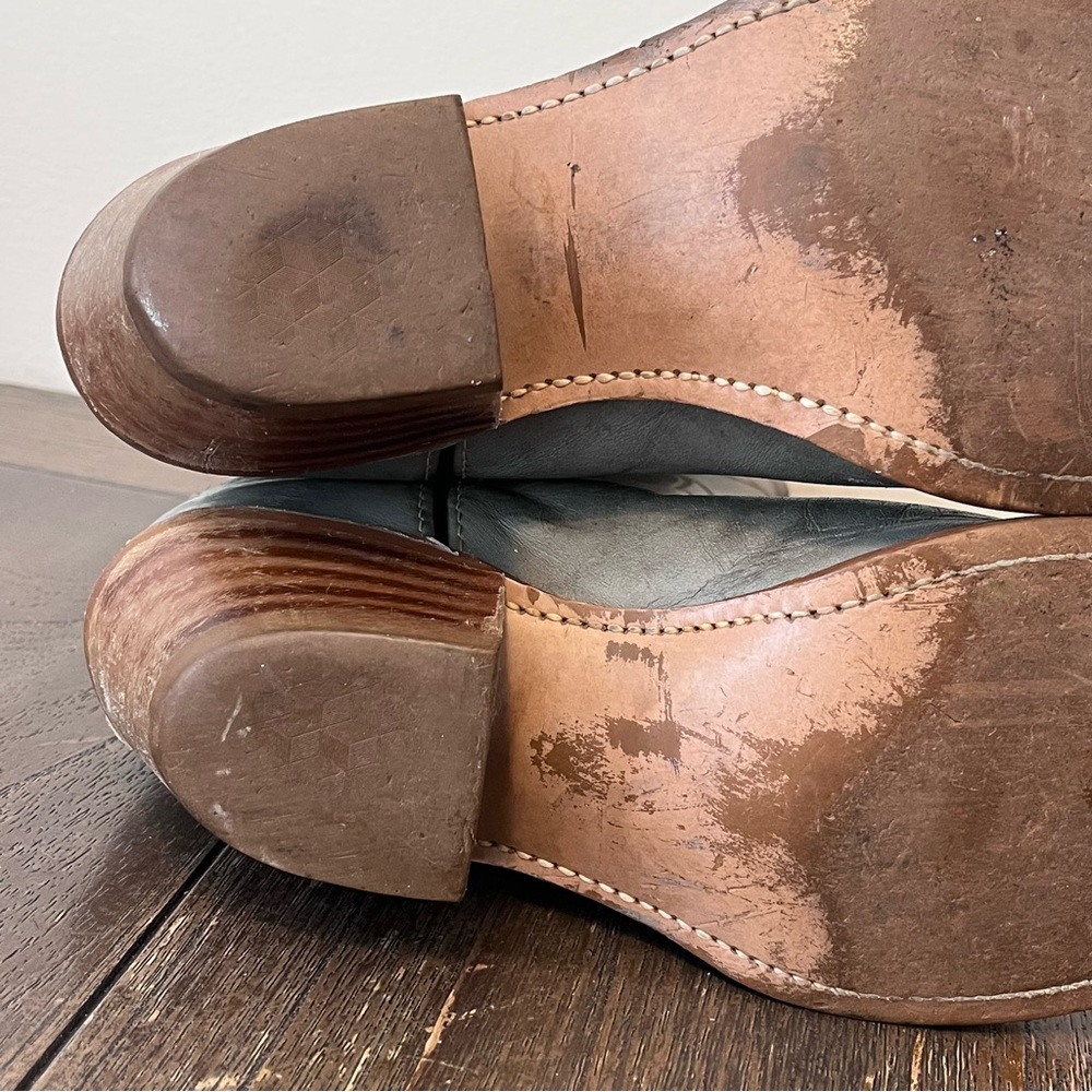 Vintage Acme Grey Leather Western Cowboy Boots Mens 9.5 D - Picture 12 of 12